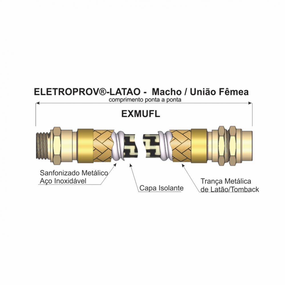 Eletroprov - Latão - Macho/União Fêmea - EXMUFL